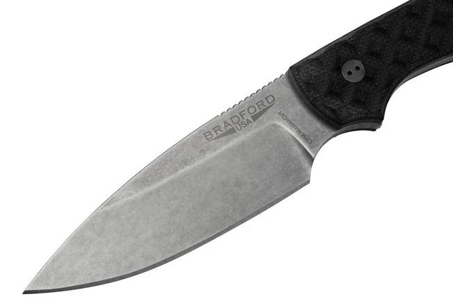 Bradford Knives Guardian 3, 3S-001-MC, Textured Black G-10, CPM-Magnacut, Sabre Grind, Stonewash Finish, Fixed Knife 5 Bradford Knives Guardian 3, 3S-001-MC, Textured Black G-10, CPM-Magnacut, Sabre Grind, Stonewash Finish, Fixed Knife - Image 3