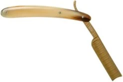 Böker Manufaktur Damascus Horn Straight Razor 140524DAM -Knife Haven Sales BO140524DAM 02 boker