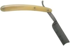 Böker Manufaktur Damascus Horn Straight Razor 140623DAM -Knife Haven Sales BO140623DAM 02 boker 1