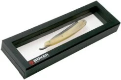 Böker Manufaktur Damascus Horn Straight Razor 140623DAM -Knife Haven Sales BO140623DAM 07 boker