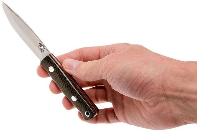 Bark River Mini Bushcrafter CPM 3V, Green Canvas Micarta, Red Liner 8 Bark River Mini Bushcrafter CPM 3V, Green Canvas Micarta, Red Liner - Image 6