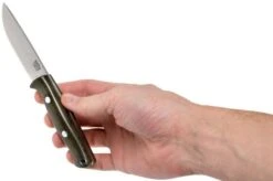 Bark River Bravo EDC CPM 154, Green Canvas Micarta, Rampless -Knife Haven Sales BRK07 054GNC RS 06 bark river