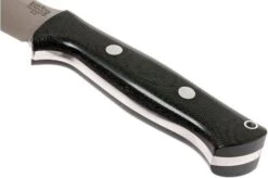 Bark River Bravo 1 A2, Black Canvas Micarta, Brown Sheath -Knife Haven Sales BRK07 111BRKC 04 bark river brk07 111brkc 04