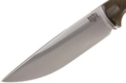 Bark River Bravo Vortex A2 Jimped, Green Canvas Micarta, Brown Sheath -Knife Haven Sales BRK07 117FMGRC JI 03 bark river brk07 117fmgrc ji 03