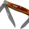 Case Medium Stockman Pocket Worn Harvest Orange Bone, Corn Cob Jig, 17003, 63032 SS Pocket Knife -Knife Haven Sales CE17003 01 case