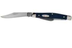 Case Medium Stockman Navy Blue Synthetic, 23614, 4344 SS Pocket Knife -Knife Haven Sales CE23614 03 case