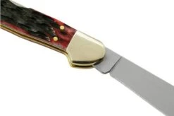 Case Mini Copperlock Crimson Red Peach Seed Jigged Bone, 27385, 61749L SS Pocket Knife -Knife Haven Sales CE27385 04 case