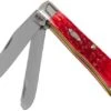 Case Trapper Dark Red Bone, Peach Seed Jig, 31957, 6254 CV Pocket Knife With Pocket Clip