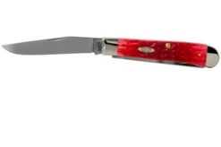 Case Trapper Dark Red Bone, Peach Seed Jig, 31957, 6254 CV Pocket Knife With Pocket Clip -Knife Haven Sales CE31957 03 case