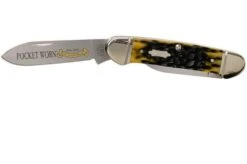 Case Canoe Pocket Worn Olive Green Bone, Peach Seed, 38193, 62131 SS Pocket Knife -Knife Haven Sales CE38193 03 case knives