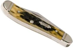 Case Peanut Pocket Worn Olive Green Bone, Peach Seed, 38196, 6220 SS Pocket Knife -Knife Haven Sales CE38196 04 case knives