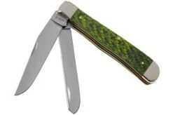 Case Trapper Green & Black Carbon Fibre-G10 Weave Smooth, 50710, 10254 SS Pocket Knife
