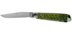 Case Trapper Green & Black Carbon Fibre-G10 Weave Smooth, 50710, 10254 SS Pocket Knife -Knife Haven Sales CE50710 03 case