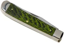 Case Trapper Green & Black Carbon Fibre-G10 Weave Smooth, 50710, 10254 SS Pocket Knife -Knife Haven Sales CE50710 04 case