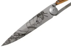 Deejo Tattoo 37g, Olive, Geisha 1CB000066 Pocket Knife -Knife Haven Sales DJ1CB000066 03 deejo