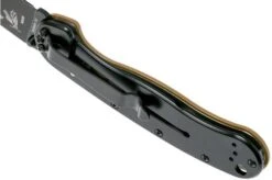 ESEE Avispa Pocket Knife, Black D2 Blade, Coyote Brown Handle BRK1302CBB -Knife Haven Sales EE AVISPA CB B D2 05 esee knives