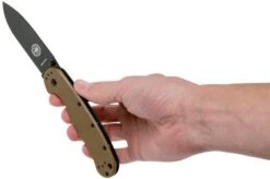 ESEE Avispa Pocket Knife, Black D2 Blade, Coyote Brown Handle BRK1302CBB -Knife Haven Sales EE AVISPA CB B D2 08 esee knives