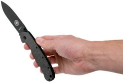 ESEE Avispa Pocket Knife, Black D2 Blade, Carbon Fibre Handle BRK1302CFB -Knife Haven Sales EE AVISPA CF B D2 08 esee knives