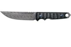 Fox Knives Ryu FX-634DCF Marble Carbon Fibre, Herringbone Damascus, Fixed Knife, Black Roc Knives Design