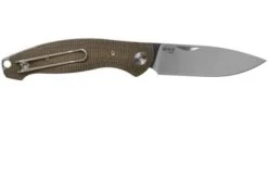 GiantMouse ACE Farley Green Canvas Micarta, Satin Pocket Knife, Ansø And Voxnaes Design -Knife Haven Sales GM FL GCM 02 giantmouse