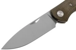 GiantMouse ACE Farley Green Canvas Micarta, Satin Pocket Knife, Ansø And Voxnaes Design -Knife Haven Sales GM FL GCM 03 giantmouse