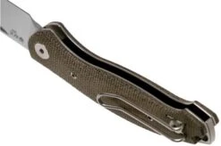 GiantMouse ACE Farley Green Canvas Micarta, Satin Pocket Knife, Ansø And Voxnaes Design -Knife Haven Sales GM FL GCM 05 giantmouse