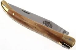 Forge De Laguiole - Natural Wood Folder, 3 Inch, Olivewood -Knife Haven Sales LA129OL 03 forge de laguiole vouwmes la129ol d3