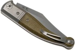 LionSteel Gitano Green Canvas Micarta GT01 CVG Pocket Knife, Gudy Van Poppel Design -Knife Haven Sales LI GT01 CVG 04 lionsteel
