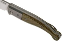 LionSteel Gitano Green Canvas Micarta GT01 CVG Pocket Knife, Gudy Van Poppel Design -Knife Haven Sales LI GT01 CVG 07 lionsteel