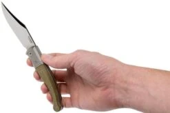 LionSteel Gitano Green Canvas Micarta GT01 CVG Pocket Knife, Gudy Van Poppel Design -Knife Haven Sales LI GT01 CVG 08 lionsteel