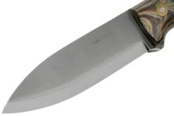 LT Wright Genesis Scandi Grind, A2, Matte Python Micarta, Leather Sheath, Bushcraft Knife -Knife Haven Sales LT GEN SC PYM LS 03 lt wright