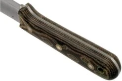 LT Wright Genesis Scandi Grind, A2, Matte Python Micarta, Leather Sheath, Bushcraft Knife -Knife Haven Sales LT GEN SC PYM LS 04 lt wright