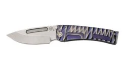 Medford Marauder-H S35VN, Tumbled Drop Point Blade, Violet Lightning Handle, Satin Hardware Pocket Knife