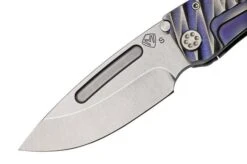 Medford Marauder-H S35VN, Tumbled Drop Point Blade, Violet Lightning Handle, Satin Hardware Pocket Knife -Knife Haven Sales MF 22 MH 01 03 medford