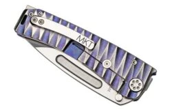 Medford Marauder-H S35VN, Tumbled Drop Point Blade, Violet Lightning Handle, Satin Hardware Pocket Knife -Knife Haven Sales MF 22 MH 01 04 medford