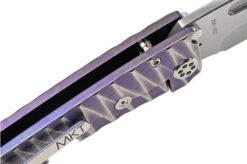 Medford Marauder-H S35VN, Tumbled Drop Point Blade, Violet Lightning Handle, Satin Hardware Pocket Knife -Knife Haven Sales MF 22 MH 01 07 medford