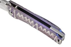 Medford Marauder-H S35VN, Tumbled Drop Point Blade, Violet Lightning Handle, Satin Hardware Pocket Knife -Knife Haven Sales MF 22 MH 01 08 medford