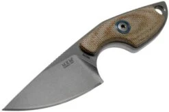 MKM Mikro 1 Drop, Stonewashed Natural Canvas Micarta Neck Knife, Jesper Voxnaes Design -Knife Haven Sales MMK MR01 NC 03 mkm knives