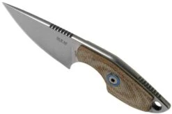 MKM Mikro 1 Drop, Stonewashed Natural Canvas Micarta Neck Knife, Jesper Voxnaes Design -Knife Haven Sales MMK MR01 NC 04 mkm knives