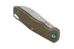MKM Root RT-GC Satin Green Canvas Micarta Pocket Knife, Jens Anso Design -Knife Haven Sales MMK RT GC 06 mkm