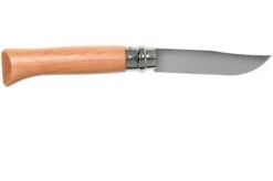 Opinel Pocket Knife No. 8 Classic, Stainless Steel, Leather Sheath, Beech -Knife Haven Sales OP001089 02 opinel v201903