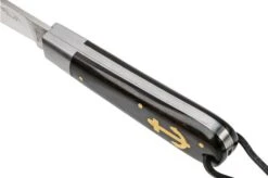 Otter Anchor Knife SET 173 Large Stainless, Grenadilla, Brass Anchor, Leather Strap, Pocket Knife -Knife Haven Sales ORSET173 06 otter