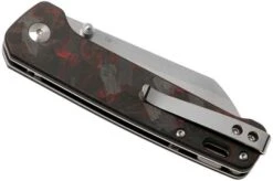 QSP Knife Penguin QS130-TRD Red Shredded Carbon Fibre G10, Satin, Pocket Knife -Knife Haven Sales QS130 TRD 04 qsp knife