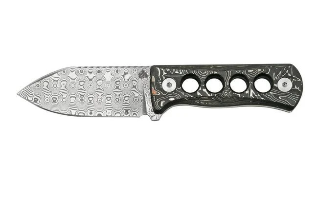 QSP Knife Canary QS141-E Damascus, Aluminium Foil Carbon Fibre, Neck Knife 3 QSP Knife Canary QS141-E Damascus, Aluminium Foil Carbon Fibre, Neck Knife