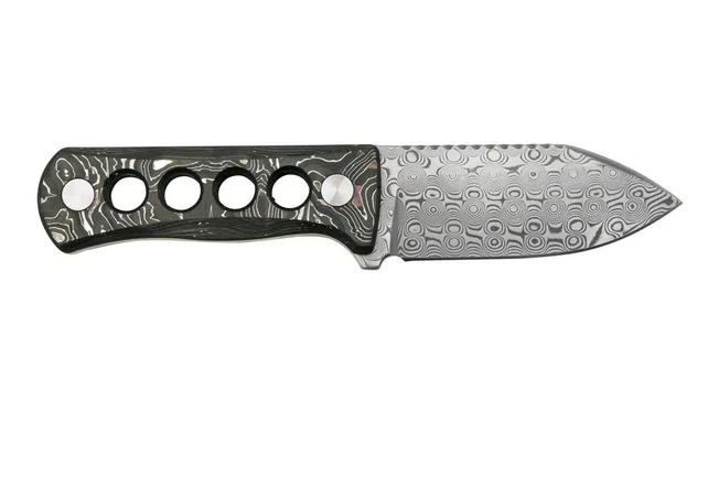 QSP Knife Canary QS141-E Damascus, Aluminium Foil Carbon Fibre, Neck Knife 4 QSP Knife Canary QS141-E Damascus, Aluminium Foil Carbon Fibre, Neck Knife - Image 2