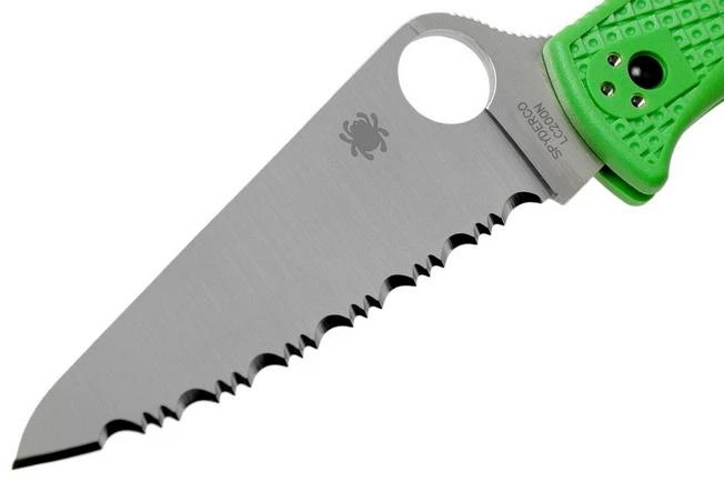 Spyderco Pacific Salt 2 Green LC200N C91FSGR2 Serrated Pocket Knife 5 Spyderco Pacific Salt 2 Green LC200N C91FSGR2 Serrated Pocket Knife - Image 3