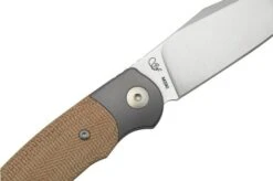 Viper Twin, V6002CN, Satin M390, Natural Canvas Micarta Pocket Knife, Fabrizio Silvestrelli Design -Knife Haven Sales VPV6002CN 05 viper