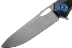 WE Knife Caliber 808A Pocket Knife, Blue Ti, CF Inlay, Satin Blade -Knife Haven Sales WK808A 03 we knife
