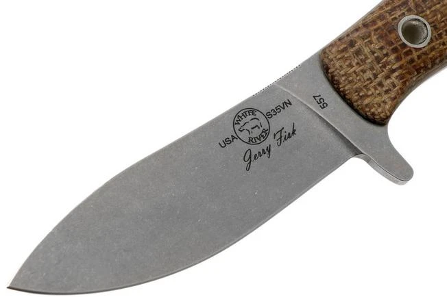 White River Knives Sendero Bush Hunting Knife Natural Burlap Micarta, Jerry Fisk Design 5 White River Knives Sendero Bush Hunting Knife Natural Burlap Micarta, Jerry Fisk Design - Image 3