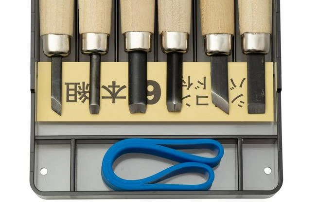 Yoshiharu KL-6 Maruichi Japanese Wood Carving Knives, Set Of 6 In Plastic Case 5 Yoshiharu KL-6 Maruichi Japanese Wood Carving Knives, Set Of 6 In Plastic Case - Image 3